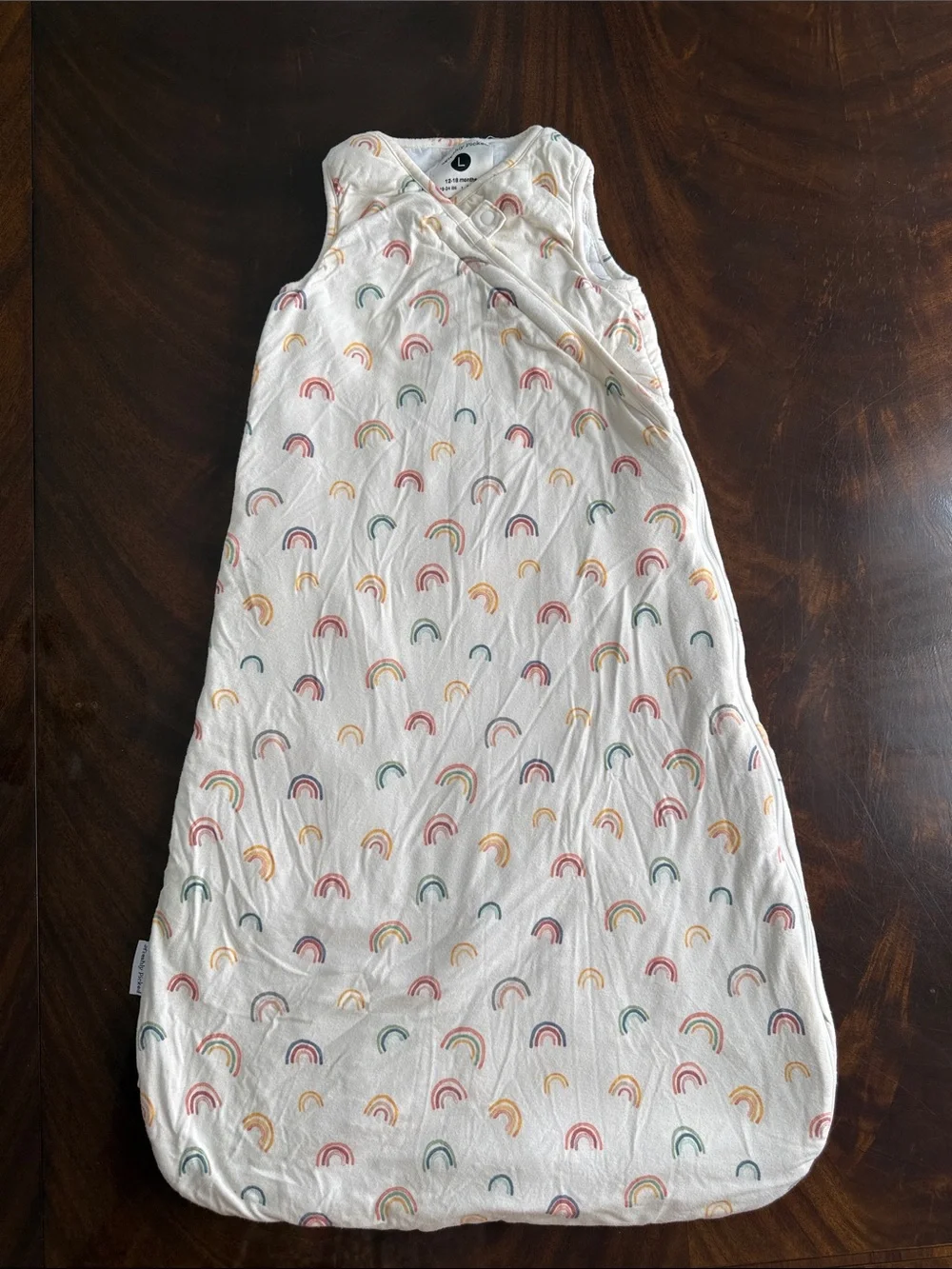 Freshly Picked White Sleep Sack with Rainbow Print 12 - 18 months